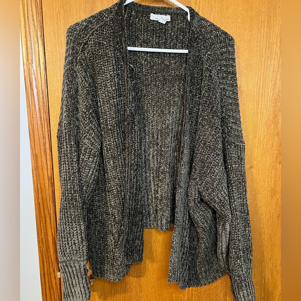 Allison Joy Women Dark Green Cardigan L Super Soft NWOT